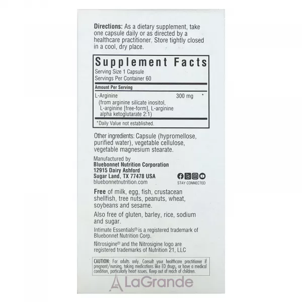 Bluebonnet Nutrition Intimate Essenitals Nitro ����������� ������� ��� ��������� ������������ �����������