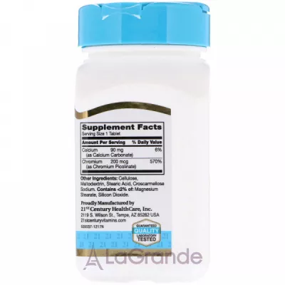 21st Century Chromium Picolinate 200 mg   