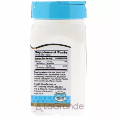 21st Century Zinc Chelated 50 mg ĳ  