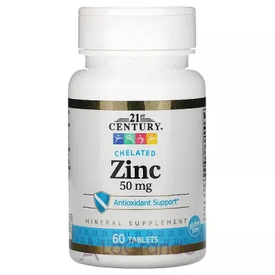 21st Century Zinc Chelated 50 mg ĳ  