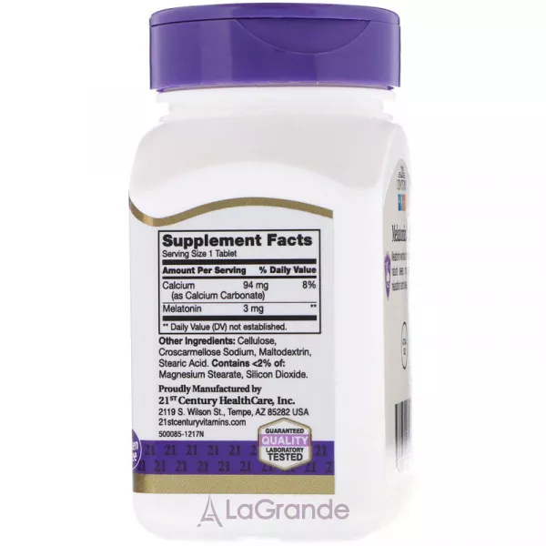 21st Century Melatonin 3 mg ĳ������ ������� ��� �������� ��� 