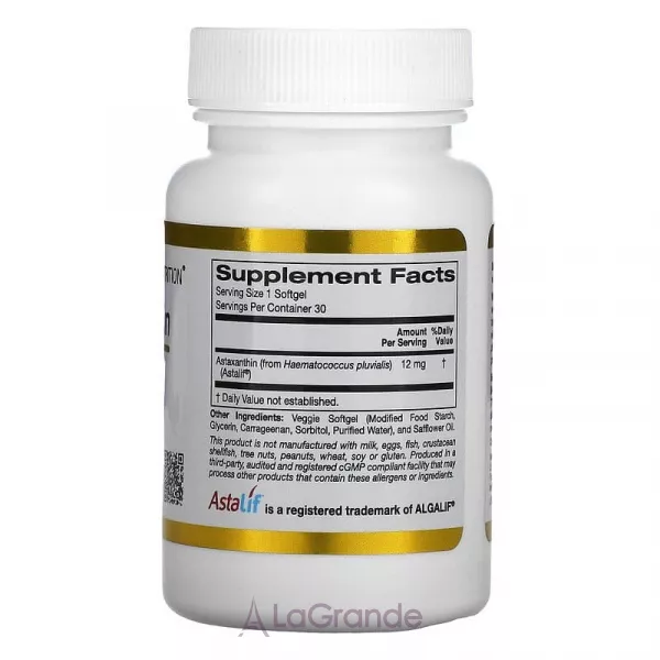 California Gold Nutrition Astaxanthin 12 mg ����������� ������� 