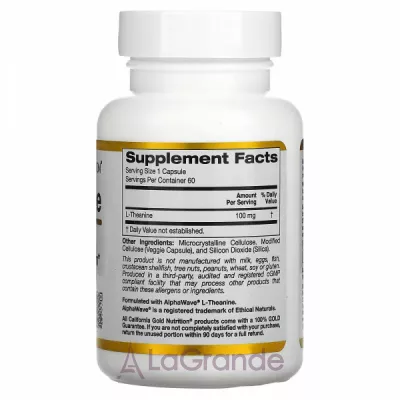 California Gold Nutrition L-Theanine 100 mg ĳ    