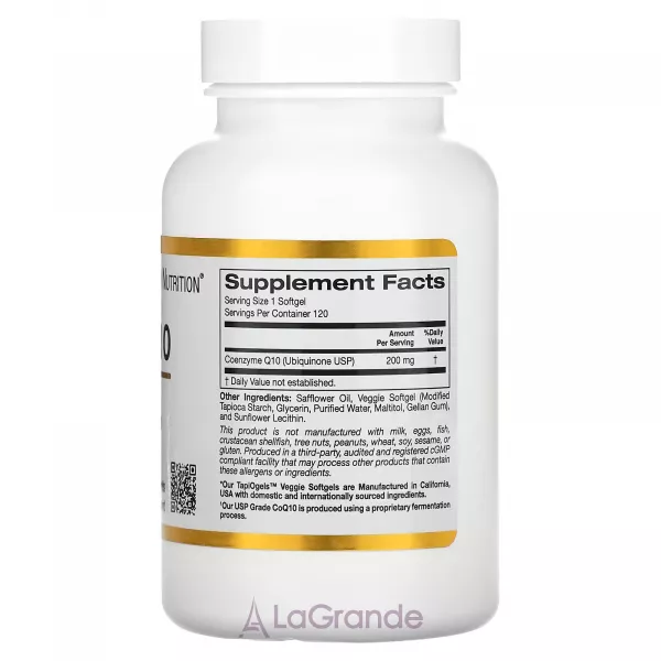 California Gold Nutrition CoQ10 200 mg ����������� ������� 