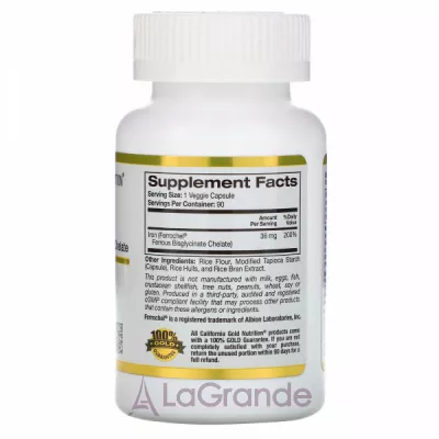 California Gold Nutrition Iron 36 mg ĳ  