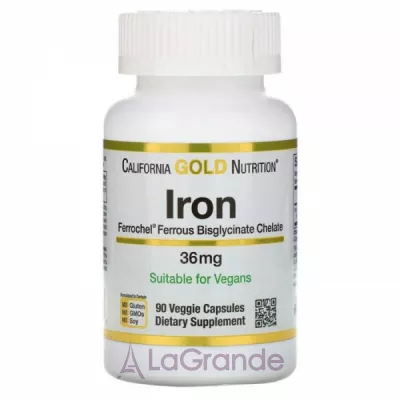 California Gold Nutrition Iron 36 mg ĳ  