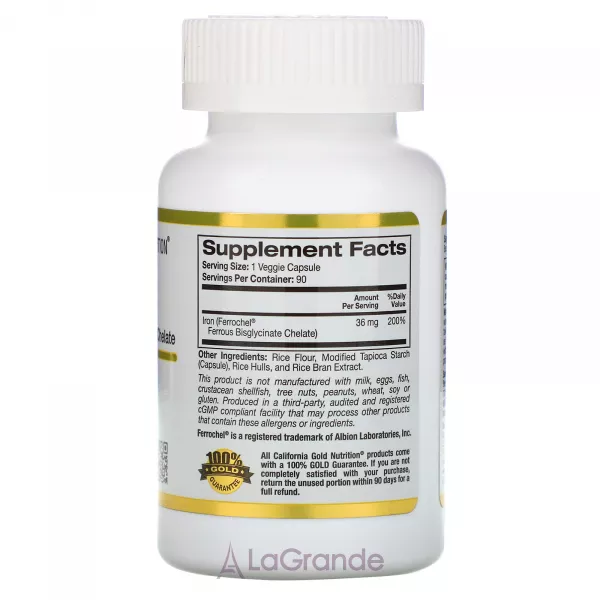 California Gold Nutrition Iron 36 mg ����������� ������� 