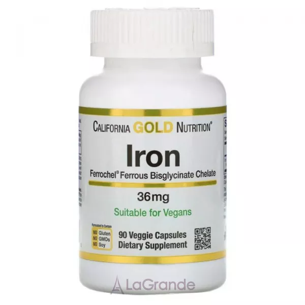 California Gold Nutrition Iron 36 mg ����������� ������� 