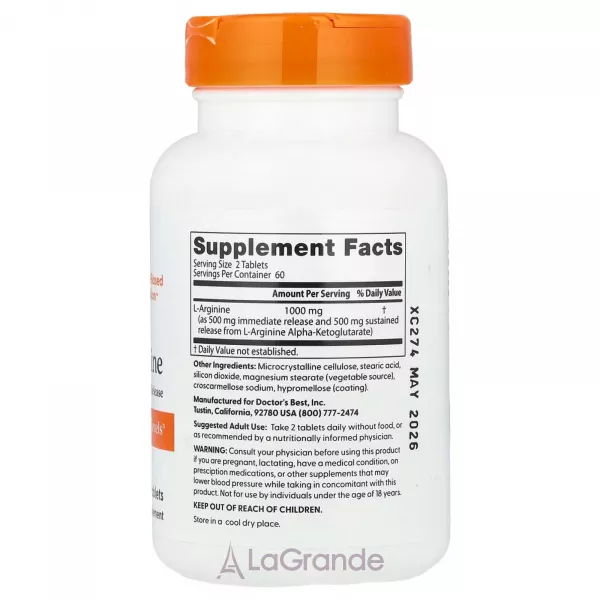 Doctor's Best L-Arginine 1000 mg ����������� ������� 