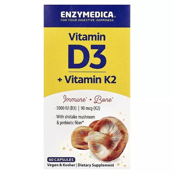 Enzymedica Vitamin D3 + Vitamin K2 ����������� ������� 