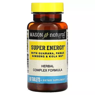 Mason Natural Super Energy with Guarana, Panax Ginseng & Kola Nut ĳ   ,     