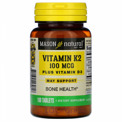 Mason Natural Vitamin K2 Plus Vitamin D3 ĳ  