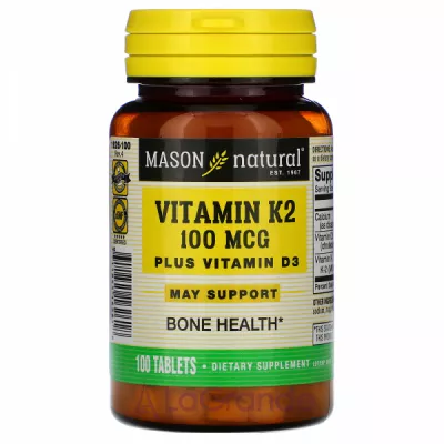 Mason Natural Vitamin K2 Plus Vitamin D3 ĳ  