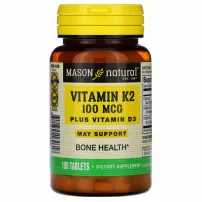 Mason Natural Vitamin K2 Plus Vitamin D3 ĳ������ ������� "³���� K2 + ³���� D3", 100 ���/1000 ��