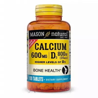 Mason Natural Calcium 600 mg with Vitamin D3 800 IU ĳ  