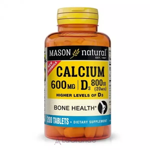 Mason Natural Calcium 600 mg with Vitamin D3 800 IU ĳ������ ������� 
