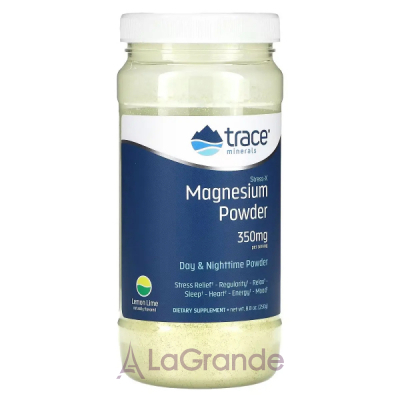 Trace Minerals Stress-X Magnesium 350mg Powder Lemon Lime -   