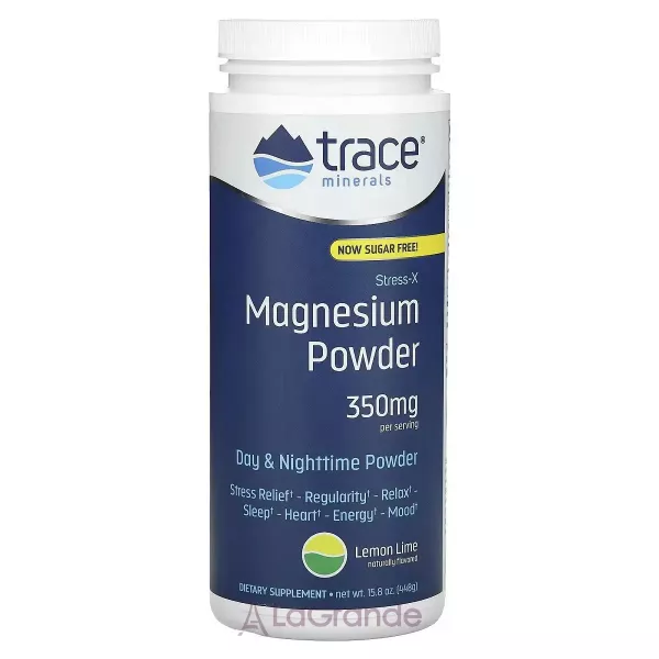 Trace Minerals Stress-X Magnesium 350mg Powder Lemon Lime ���������-���� � ������� 