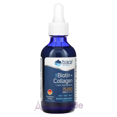 Trace Minerals Ionic Biotin+Collagen 75000 Mcg Strawberry Mango ĳ  