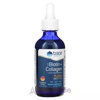 Trace Minerals Ionic Biotin+Collagen 75000 Mcg Strawberry Mango ĳ  