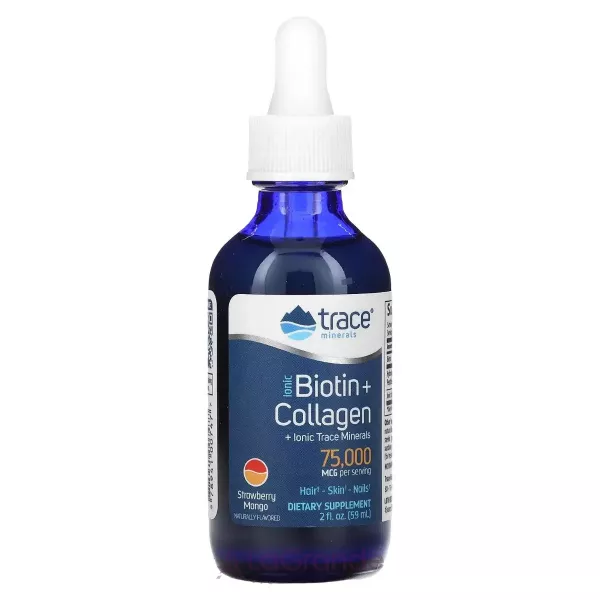 Trace Minerals Ionic Biotin+Collagen 75000 Mcg Strawberry Mango ĳ������ ������� 