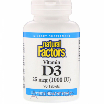 Natural Factors Vitamin D3 25 mcg (1000 IU) ĳ  