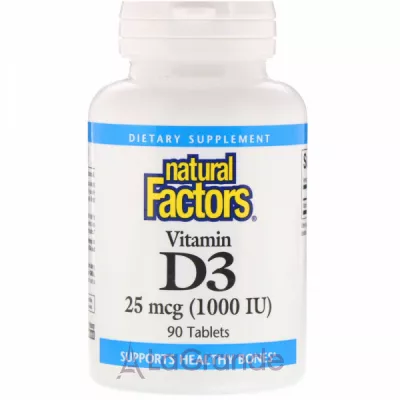 Natural Factors Vitamin D3 25 mcg (1000 IU) ĳ  