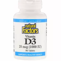 Natural Factors Vitamin D3 25 mcg (1000 IU) ����������� ������� "������� D3", 25 ��� (1000 ��)