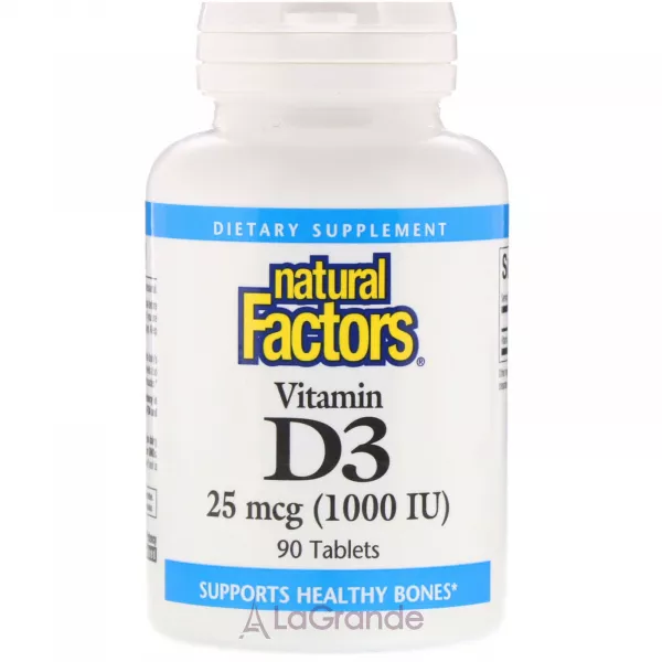 Natural Factors Vitamin D3 25 mcg (1000 IU) ĳ������ ������� 