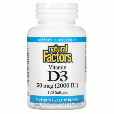Natural Factors Vitamin D3 50 mcg (2000 IU)   