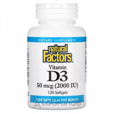 Natural Factors Vitamin D3 50 mcg (2000 IU)   
