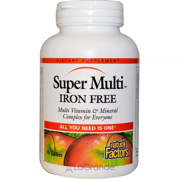 Natural Factors Super Multi Iron Free ³����� ��� �����