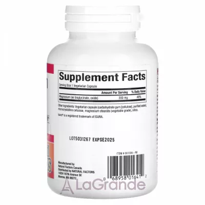 Natural Factors Magnesium Bisglycinate 200 mg ĳ  