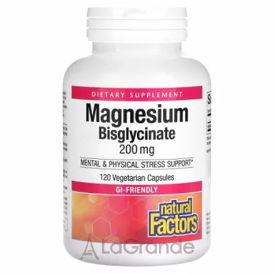 Natural Factors Magnesium Bisglycinate 200 mg ĳ  