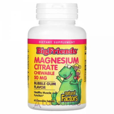 Natural Factors Big Friends Magnesium Citrate Chewable 50 mg     