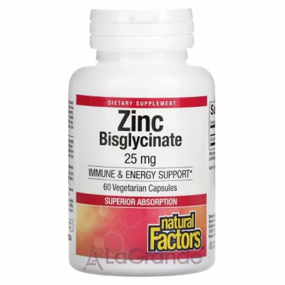 Natural Factors Zinc Bisglycinate 25 mg   