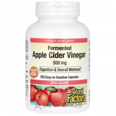 Natural Factors Fermented Apple Cider Vinegar 500 mg ĳ  