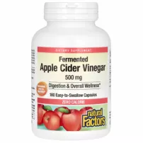 Natural Factors Fermented Apple Cider Vinegar 500 mg ����������� ������� "�������� �����", 500 ��