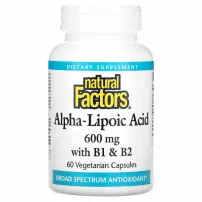 Natural Factors Alpha-Lipoic Acid with B1 & B2 ����������� ������� "�����-�������� ������� � ���������� B1 � B2", 600 ��