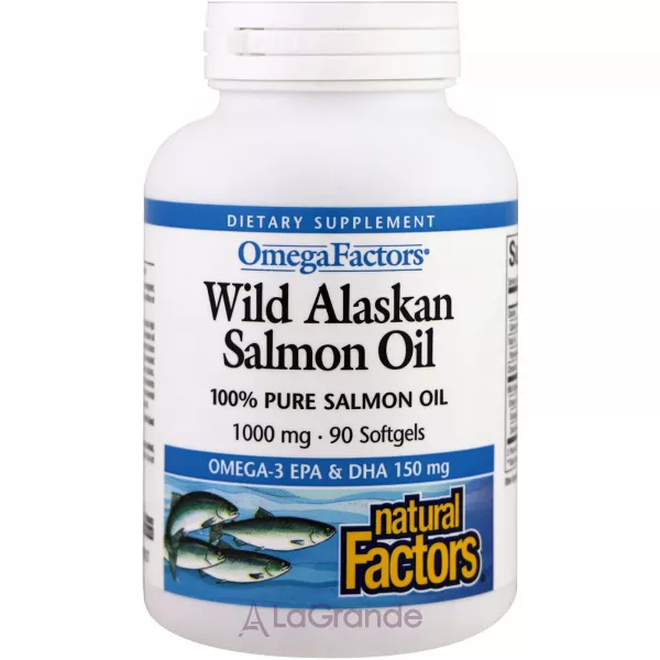 Natural Factors Wild Alaskan Salmon Oil 1000 mg ĳ������ ������� 