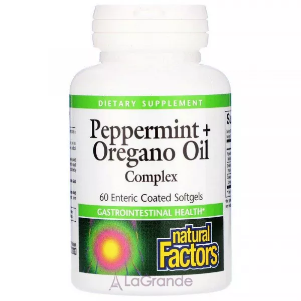 Natural Factors Peppermint + Oregano Oil Complex ĳ������ ������� 