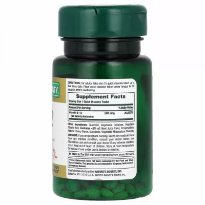 Nature's Bounty Vitamin B-12 500 mcg ĳ  