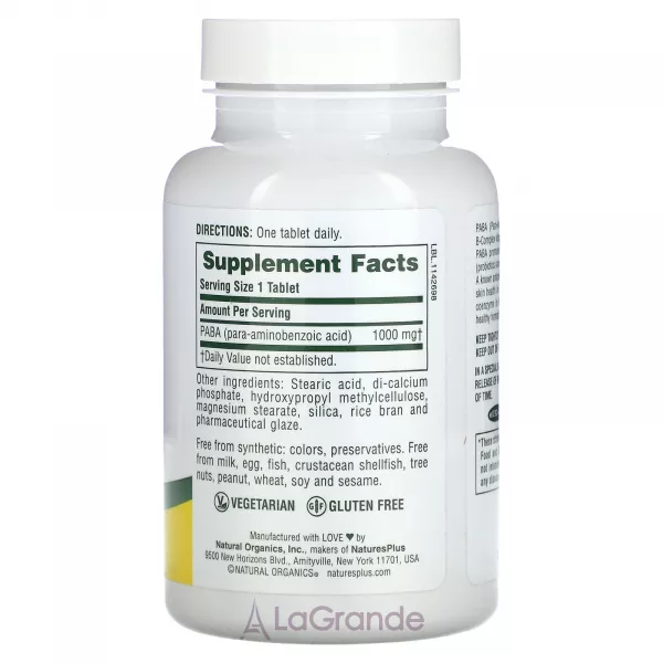 NaturesPlus PABA 1000 mg ����������� ������� 