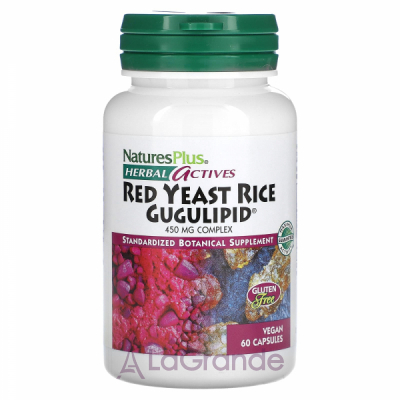 NaturesPlus Herbal Actives Red Yeast Rice Gugulipid 450 mg ĳ  