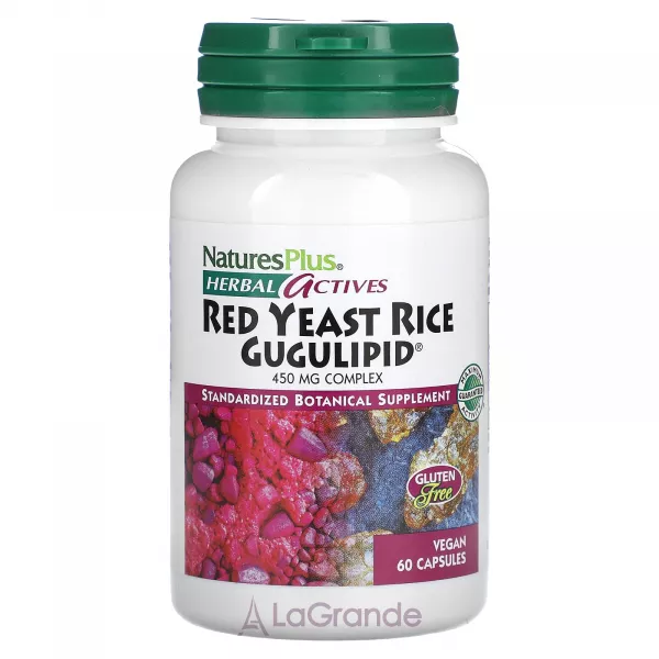 NaturesPlus Herbal Actives Red Yeast Rice Gugulipid 450 mg ����������� ������� 