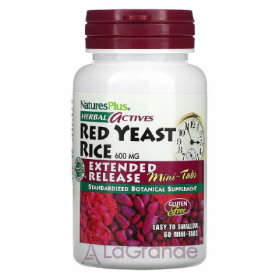 NaturesPlus Herbal Actives Red Yeast Rice Mini-Tabs 600 mg ĳ  