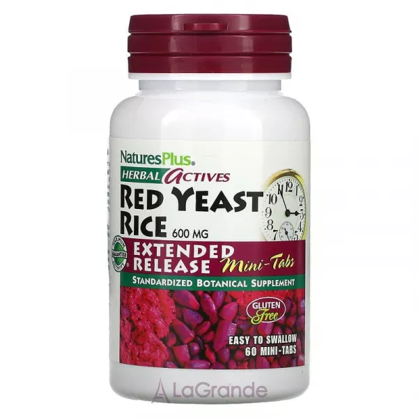 NaturesPlus Herbal Actives Red Yeast Rice Mini-Tabs 600 mg ����������� ������� 