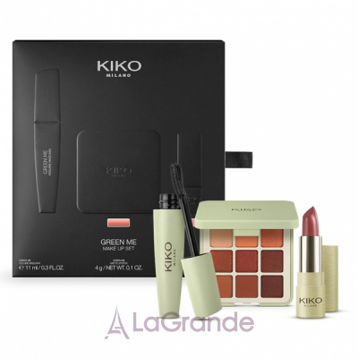 Kiko Milano Green Me Make Up Set  (mascara/11ml + palette/9g + lipstick/4)