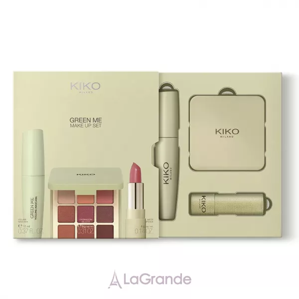 Kiko Milano Green Me Make Up Set ����� (mascara/11ml + palette/9g + lipstick/4)