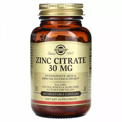 Solgar Zinc Citrate 30 mg ĳ  